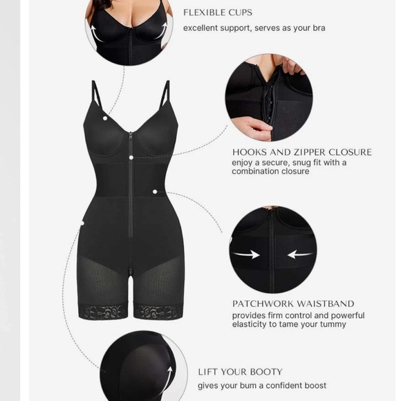 Women's Black Shapewear Bodysuit - Picture 7 of 8